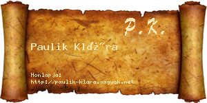 Paulik Klára névjegykártya