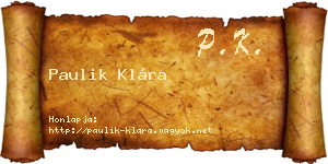 Paulik Klára névjegykártya