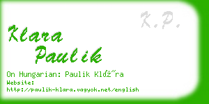 klara paulik business card